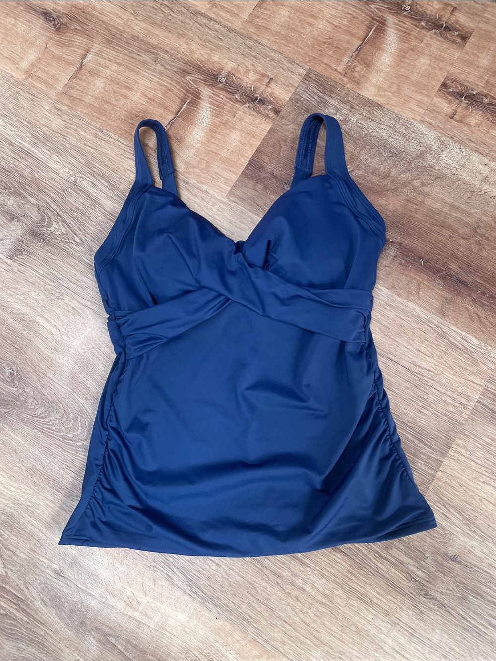 Lands End Womens Swim Top Shaping Slimming Size 6 DDD Blue Adjustable NEW NWT